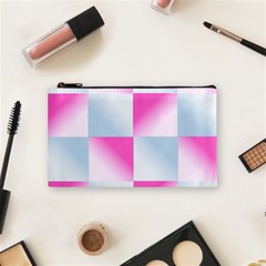 Gradient Blue Pink Geometric Cosmetic Bag (small) 