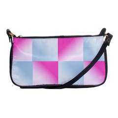 Gradient Blue Pink Geometric Shoulder Clutch Bags by BangZart