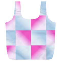 Gradient Blue Pink Geometric Full Print Recycle Bags (l)  by BangZart