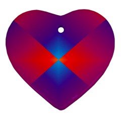 Geometric Blue Violet Red Gradient Ornament (heart) by BangZart