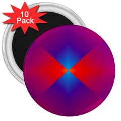 Geometric Blue Violet Red Gradient 3  Magnets (10 Pack)  by BangZart