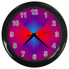 Geometric Blue Violet Red Gradient Wall Clocks (black) by BangZart