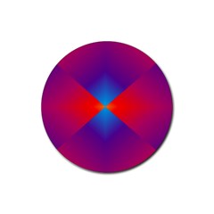 Geometric Blue Violet Red Gradient Rubber Coaster (round)  by BangZart