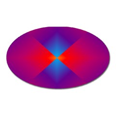 Geometric Blue Violet Red Gradient Oval Magnet by BangZart