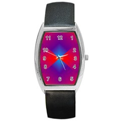 Geometric Blue Violet Red Gradient Barrel Style Metal Watch by BangZart