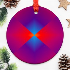 Geometric Blue Violet Red Gradient Round Ornament (two Sides)