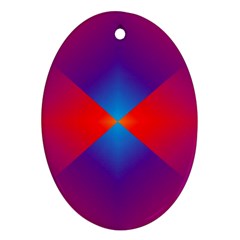 Geometric Blue Violet Red Gradient Oval Ornament (two Sides) by BangZart