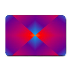 Geometric Blue Violet Red Gradient Small Doormat  by BangZart