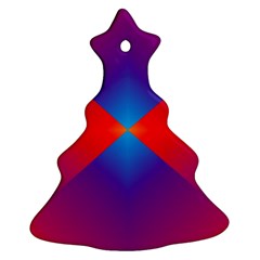 Geometric Blue Violet Red Gradient Ornament (christmas Tree)  by BangZart