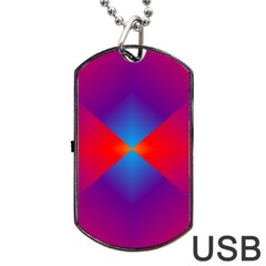 Geometric Blue Violet Red Gradient Dog Tag Usb Flash (one Side) by BangZart