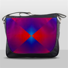 Geometric Blue Violet Red Gradient Messenger Bags by BangZart