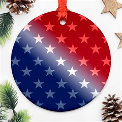 America Patriotic Red White Blue Ornament (round) by BangZart