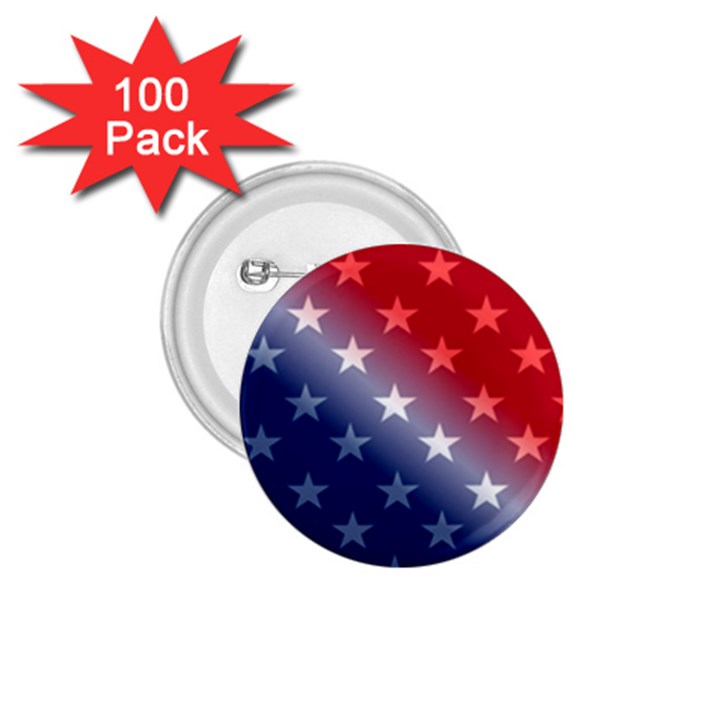 America Patriotic Red White Blue 1.75  Buttons (100 pack) 