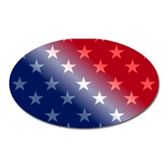 America Patriotic Red White Blue Oval Magnet by BangZart