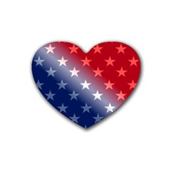 America Patriotic Red White Blue Heart Coaster (4 Pack)  by BangZart