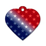 America Patriotic Red White Blue Dog Tag Heart (One Side) Front