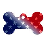 America Patriotic Red White Blue Dog Tag Bone (One Side) Front