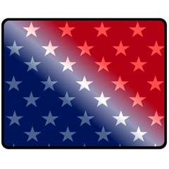 America Patriotic Red White Blue Double Sided Fleece Blanket (medium)  by BangZart