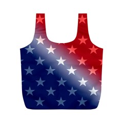 America Patriotic Red White Blue Full Print Recycle Bags (m)  by BangZart