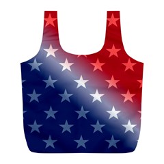 America Patriotic Red White Blue Full Print Recycle Bags (l)  by BangZart