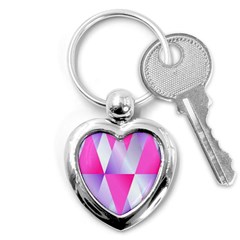 Gradient Geometric Shiny Light Key Chains (heart)  by BangZart