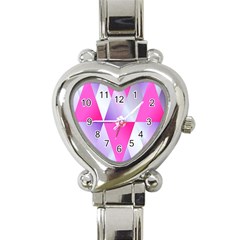 Gradient Geometric Shiny Light Heart Italian Charm Watch by BangZart