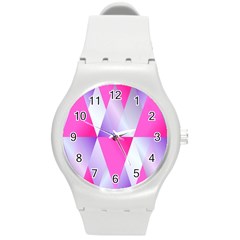 Gradient Geometric Shiny Light Round Plastic Sport Watch (m) by BangZart