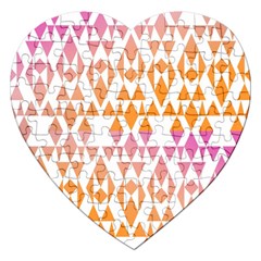 Geometric Abstract Orange Purple Jigsaw Puzzle (heart) by BangZart