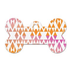 Geometric Abstract Orange Purple Dog Tag Bone (one Side) by BangZart