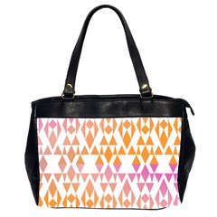 Geometric Abstract Orange Purple Office Handbags (2 Sides)  by BangZart