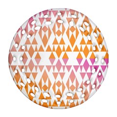 Geometric Abstract Orange Purple Ornament (round Filigree)