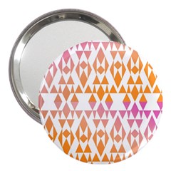 Geometric Abstract Orange Purple 3  Handbag Mirrors by BangZart