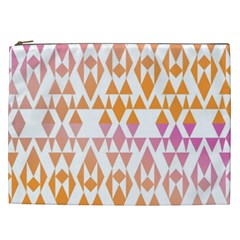 Geometric Abstract Orange Purple Cosmetic Bag (xxl)  by BangZart