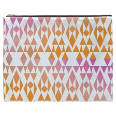 Geometric Abstract Orange Purple Cosmetic Bag (xxxl)  by BangZart