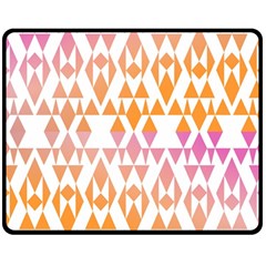 Geometric Abstract Orange Purple Double Sided Fleece Blanket (medium)  by BangZart