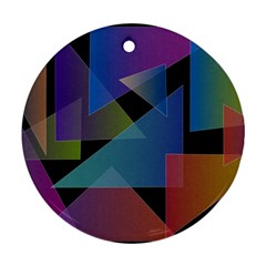 Triangle Gradient Abstract Geometry Ornament (round) by BangZart