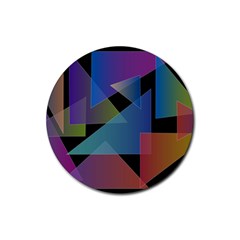 Triangle Gradient Abstract Geometry Rubber Round Coaster (4 Pack)  by BangZart