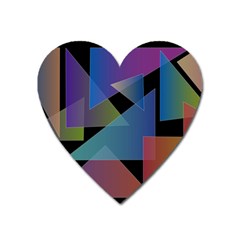 Triangle Gradient Abstract Geometry Heart Magnet by BangZart