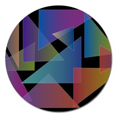 Triangle Gradient Abstract Geometry Magnet 5  (round) by BangZart