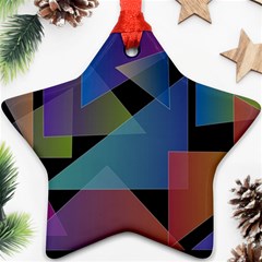 Triangle Gradient Abstract Geometry Star Ornament (two Sides) by BangZart