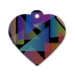 Triangle Gradient Abstract Geometry Dog Tag Heart (two Sides) by BangZart