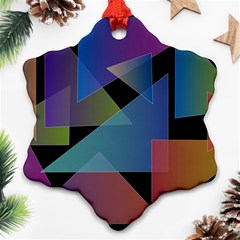 Triangle Gradient Abstract Geometry Snowflake Ornament (two Sides) by BangZart