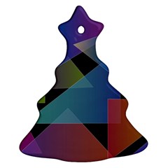 Triangle Gradient Abstract Geometry Christmas Tree Ornament (two Sides) by BangZart