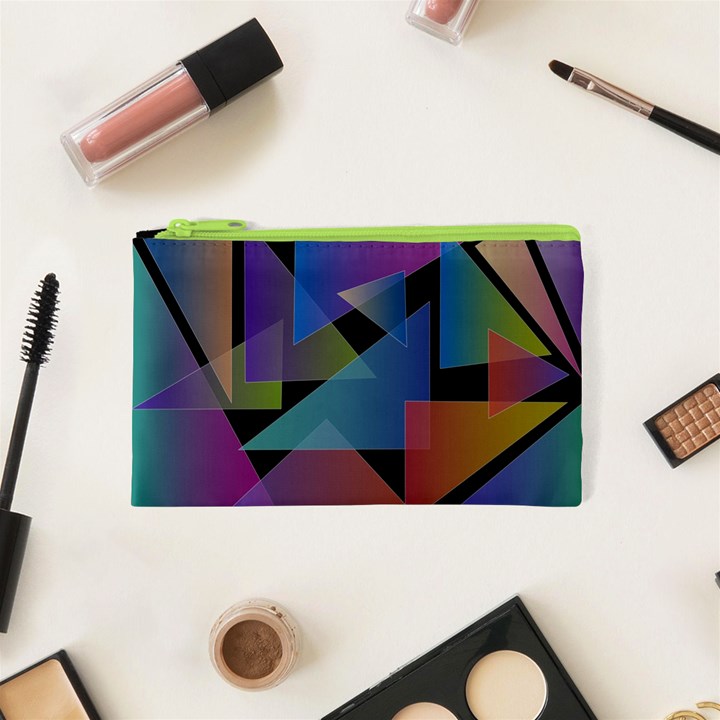 Triangle Gradient Abstract Geometry Cosmetic Bag (XS)