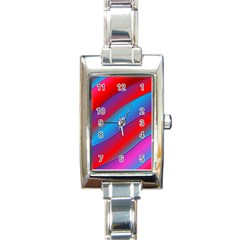 Diagonal Gradient Vivid Color 3d Rectangle Italian Charm Watch by BangZart