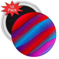 Diagonal Gradient Vivid Color 3d 3  Magnets (10 Pack) 