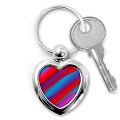 Diagonal Gradient Vivid Color 3d Key Chains (heart)  by BangZart