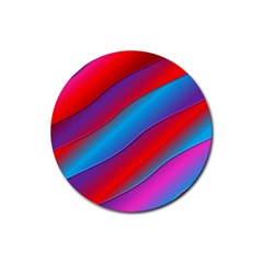 Diagonal Gradient Vivid Color 3d Rubber Round Coaster (4 Pack)  by BangZart