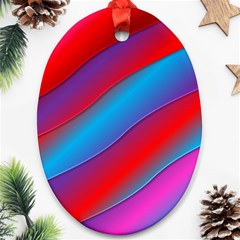 Diagonal Gradient Vivid Color 3d Oval Ornament (two Sides) by BangZart