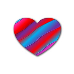 Diagonal Gradient Vivid Color 3d Rubber Coaster (heart)  by BangZart